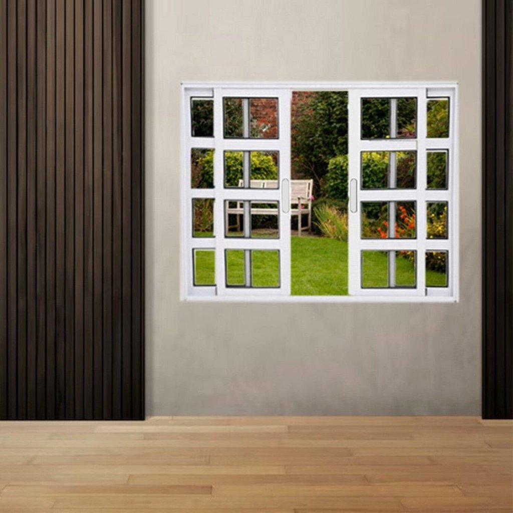 Janela Vitrô Travessa de Alumínio 4 Folhas 120 X 150cm Linha 25 120cm x 150cm