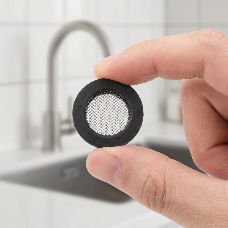 🛁 20Peças Vedante De Borracha Com Filtro De Malha Inoxidável Para Torneira Preto
