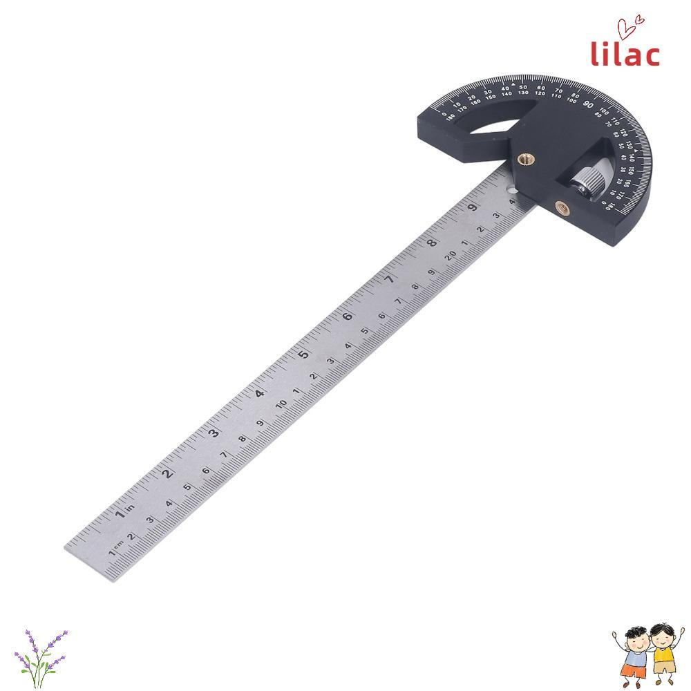 Transferidor De Ângulo LILAC , Régua Angular De Carpintaria Em Aço Inoxidável Prateado , 0-180 Graus