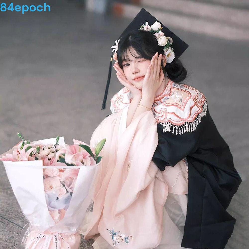 Chapéu Acadêmico BREPOCH Com Borlas , Boné De Formatura Flores Ajustáveis De Solteiro Noiva Médico Franjas