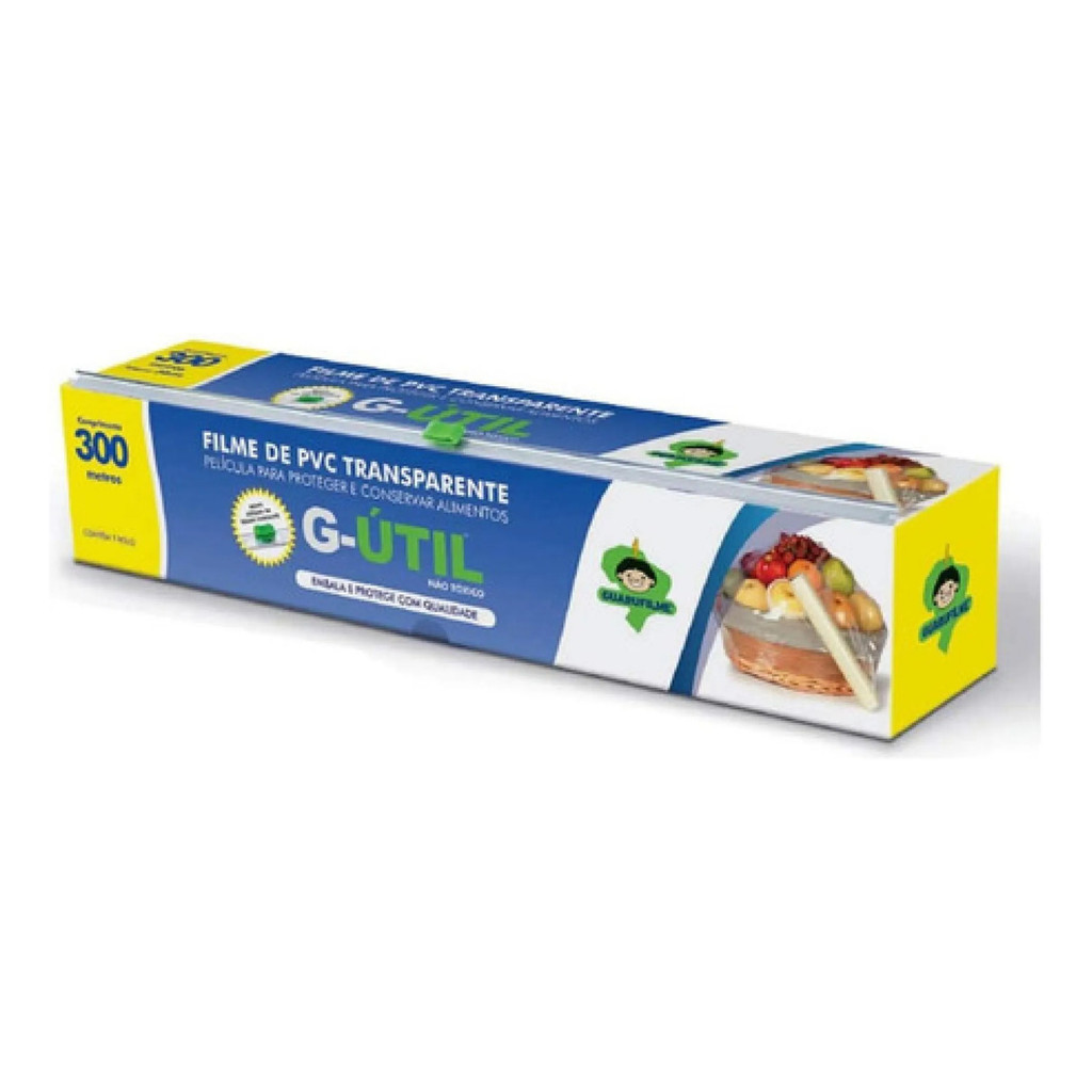 Filme Plástico PVC 28x300m com Trilho Cortador | Kit 1/2/3/4un | Pronta Entrega