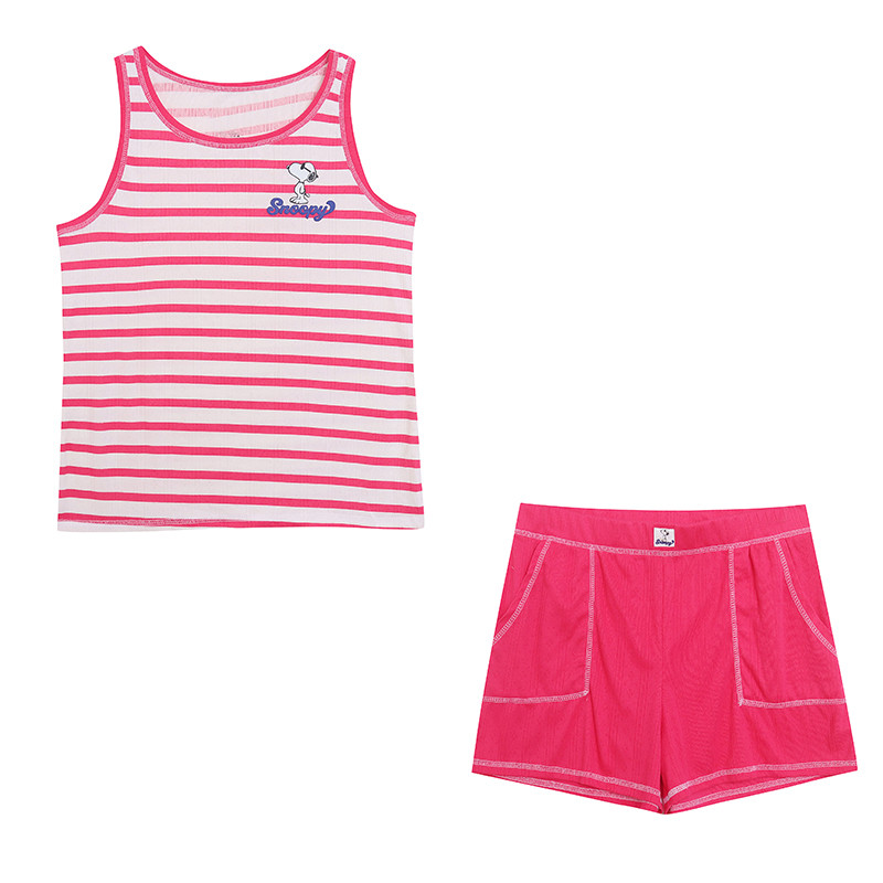 Listras de comércio exterior Casual bonito brincalhão dos desenhos animados sem mangas em torno do pescoço colete Shorts