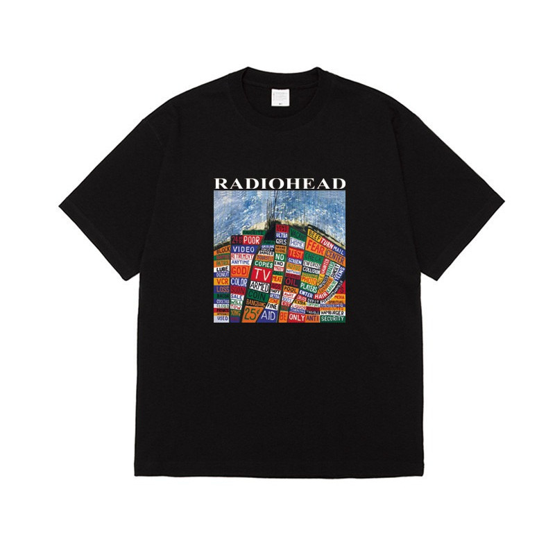 26 nova camiseta Radiohead Radiohead Commander Rock masculina Nirvana Beatles camurça coldplay Oasis
