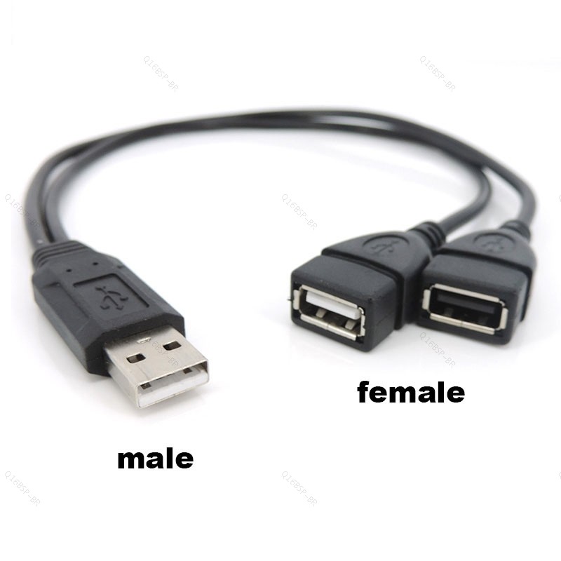 USB 2.0 USD Um Plugue Macho Para 2 Vias Fêmea Divisor Soquete Cabo De Extensão Dados Conector De Fonte De Alimentação Fi