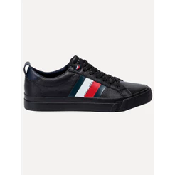 Tênis Tommy Hilfiger Masculino Couro Dino Black THFM0FM02576 THBDS Original Preto