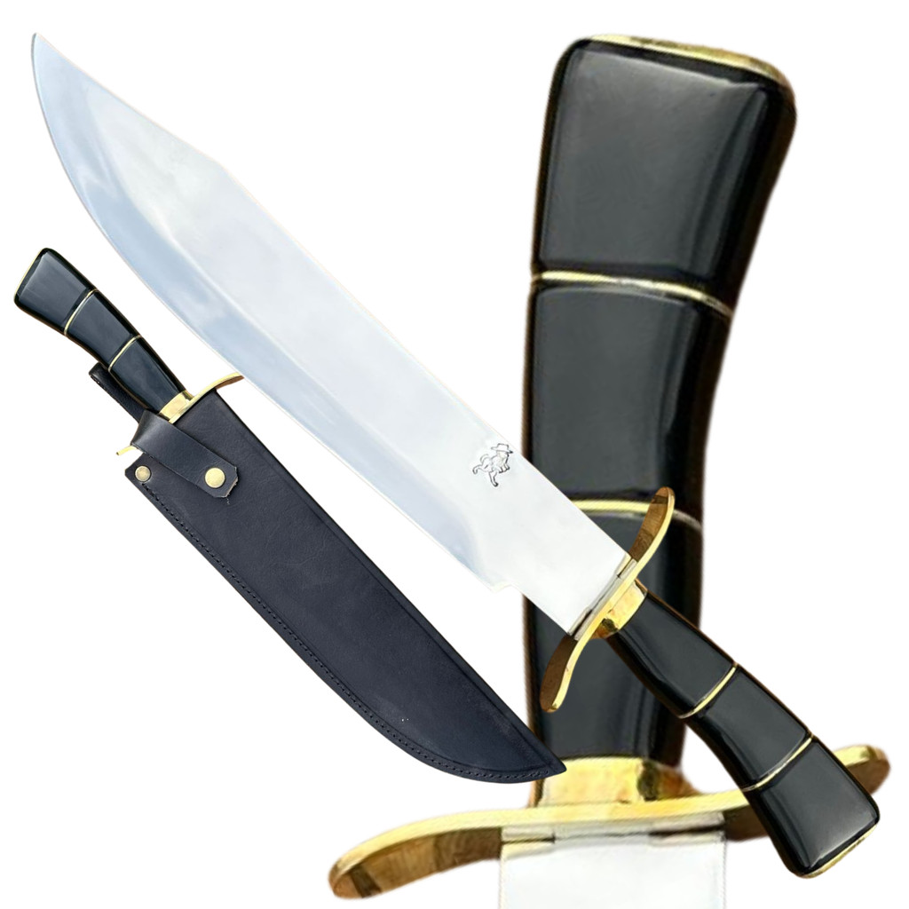 Faca Bowie Bushcraft Guarda "S"  Inox Chifre Búfalo 12 Pol
