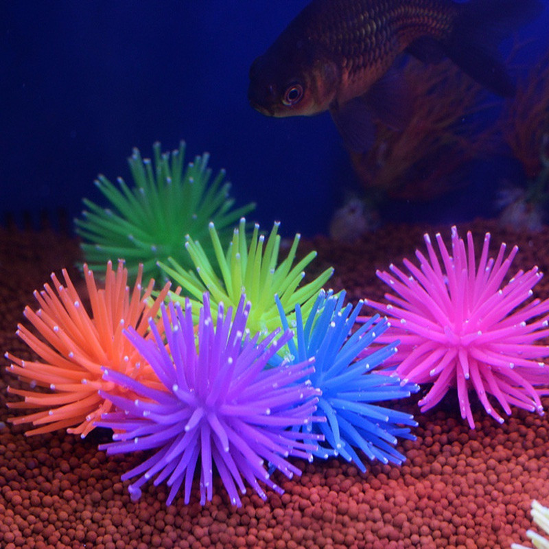 Acessório de Decoração Aquática em Silicone para Aquário: Plantas de Coral Artificiais, Anêmona Marinha Subaquática