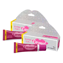 Kit 2 Protetor Labial Carmed Glitter 3 em 1 Tutti Frutti Rosa Holográfico 10g