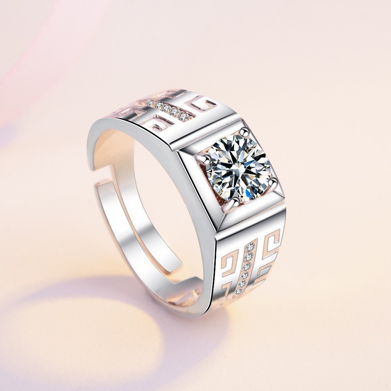 Anel Mais Vendido Cravejado De Diamantes De Zircão Masculino , Joias De Imitação De Diamante Da Moda