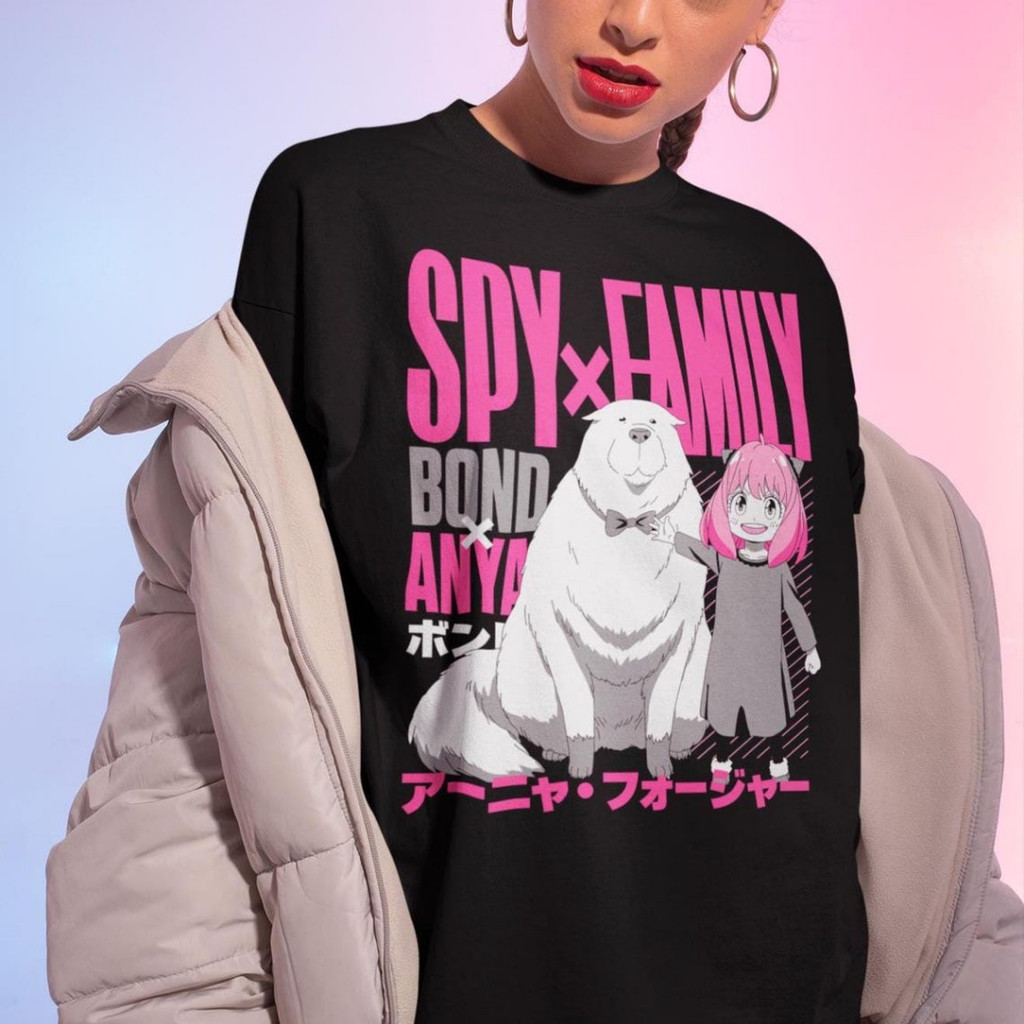 Camiseta Masculina Feminina Estampa Spy x Family Anya e Bond Duo Anime T-shirt Unissex Streetwear