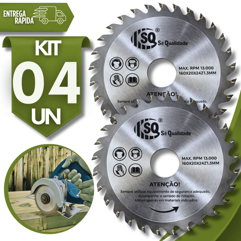 Discos Corte Madeiras Serras Esmerilhadeira 24 Dentes 4" Serra Circular 110 x 22,23mm Multifuncional Utilidades