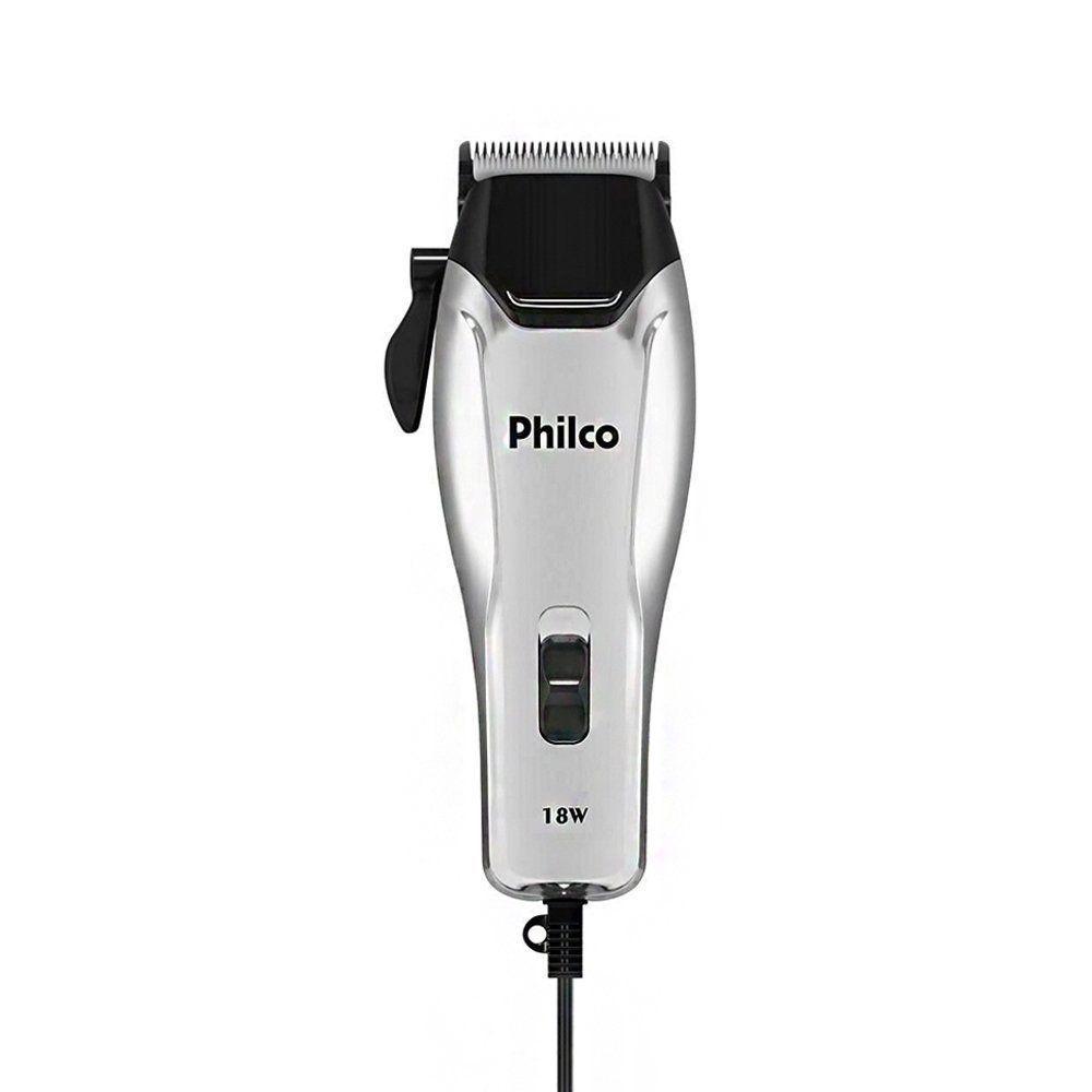 Cortador de Cabelos PCR04 18W Cromado e Preto Philco com Kit de Acessórios 110V