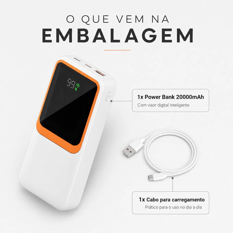 Carregador Portátil de Bateria Externa 20000mAh com Turbo de 33W — foto 8