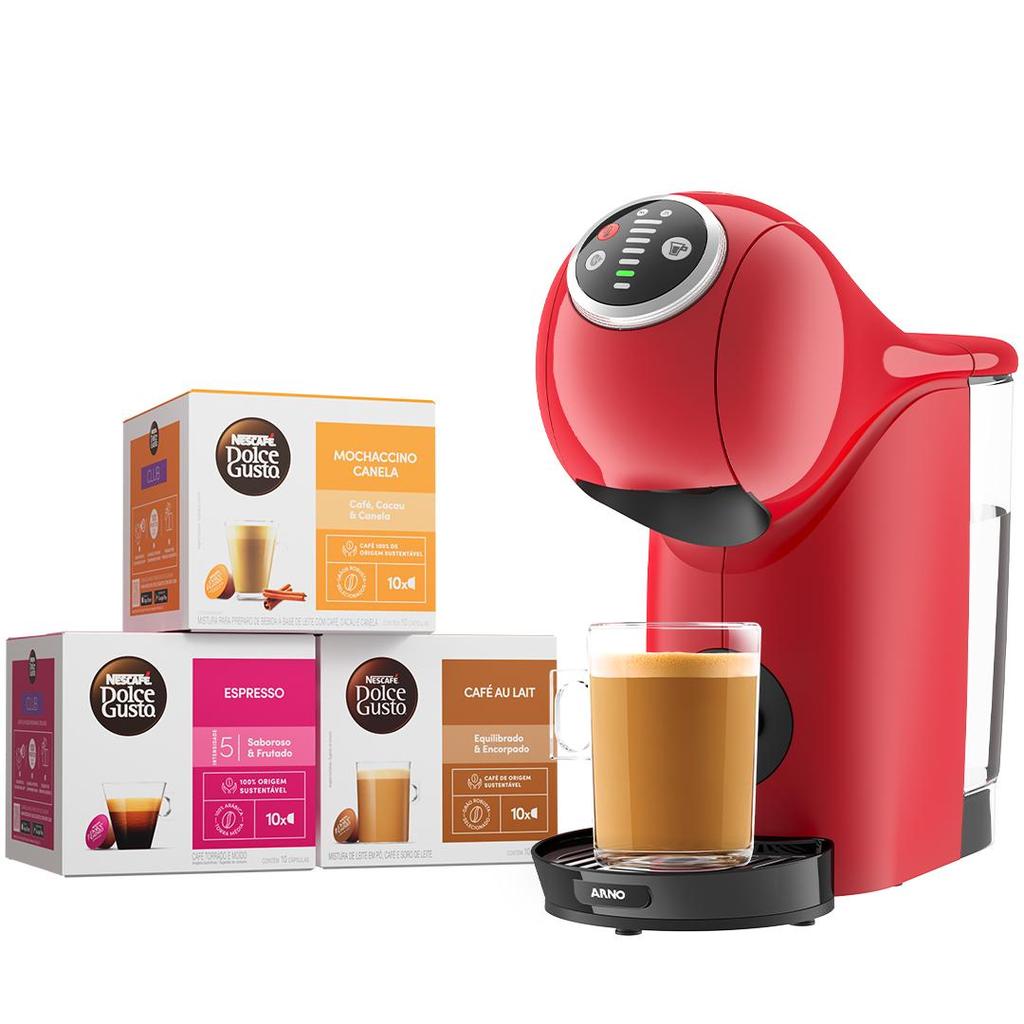 Kit Cafeteira Dolce Gusto Genio S Plus Vermelha + 30 cápsulas