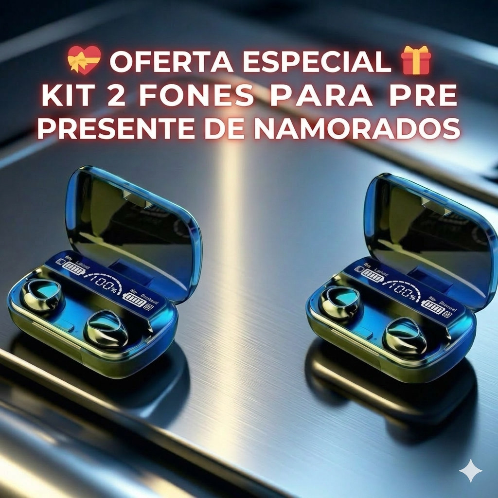 Ofertas Especiais | Presentes Kitm10 Bluetooth 5.3 TWS Com Fones De Ouvido Estéreo Sem Fio E Carro