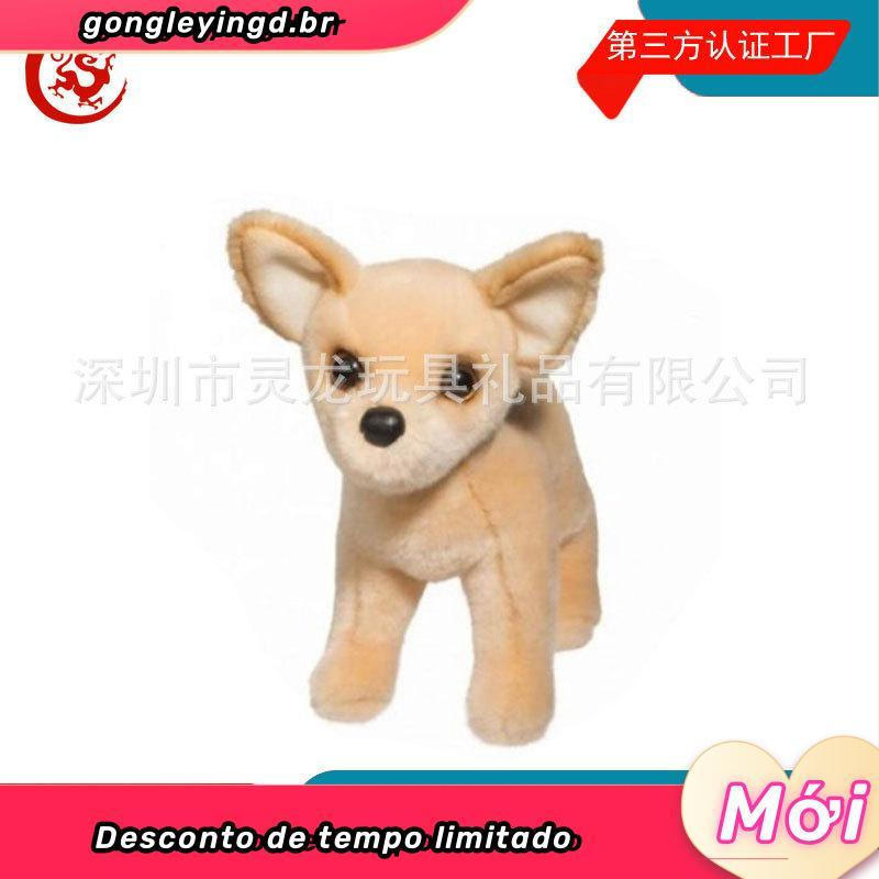 Cachorro de Pelúcia Realista Pug 26 cm Brinquedo para Criança e Bebê, Presente e Decoração Pet Filhote Cachorrinho