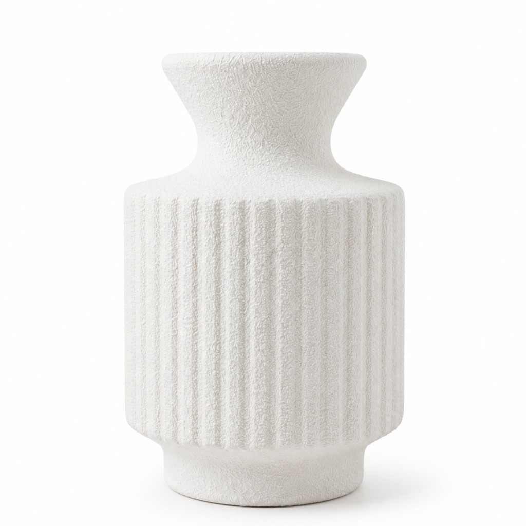 Vaso Decorativo Texturizado Formato Escultural Branco