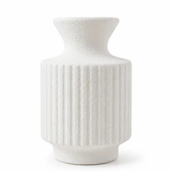 Vaso Decorativo Texturizado Formato Escultural Branco