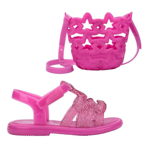 Kit Mini Melissa + Bolsa Luminous Baby Lilás Glitter