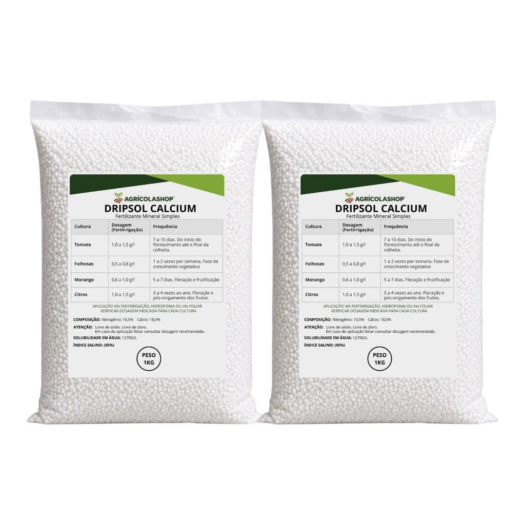 Nitrato De Cálcio Adubo Fertilizante Concentrado Fert 2kg