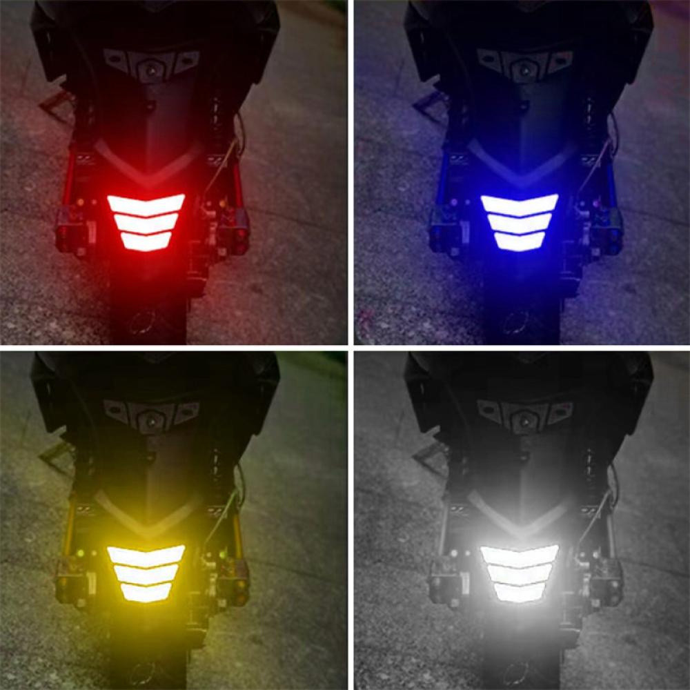 Fender UQUEEN 3 Peças Adesivos Refletivos Trapezoidais de Advertência para Motocicletas de Corrida S2V5