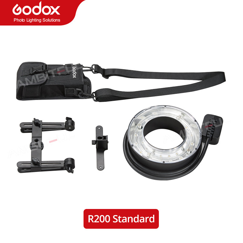 Godox R200 200W LED Ring Light Anel De Luz Speedlite Flash Cabeça Para Sony Canon Nikon Fuji Olympus Câmera AD200 AD200P
