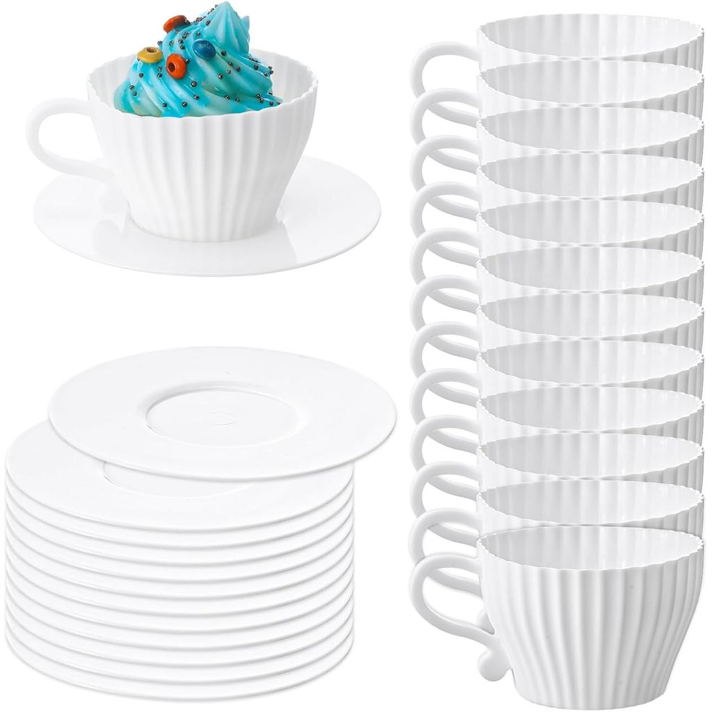Formas de Silicone para Muffins, 24 Peças de Formas para Cupcakes, Formas Reutilizáveis para Muffins, Formas de Silicone