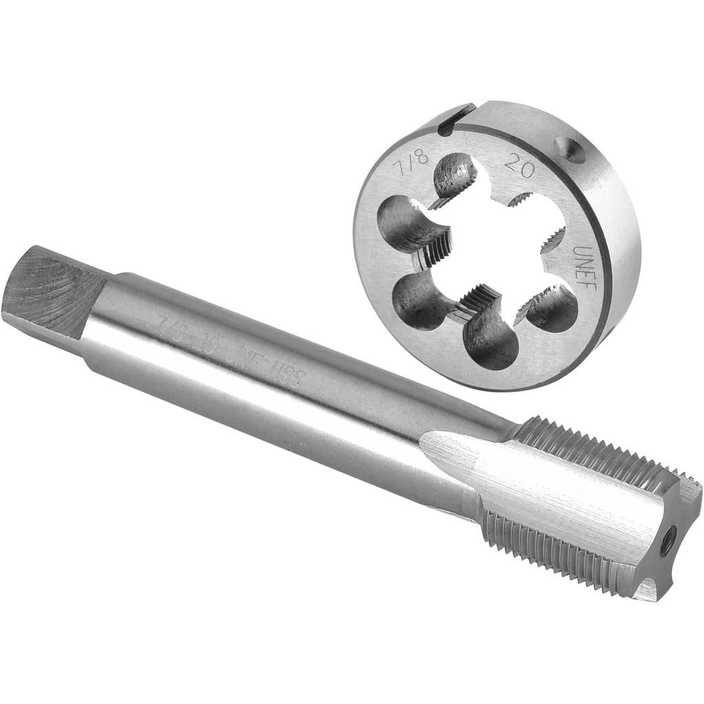 Conjunto de Machos e Cossinetes Burkit 7/8"-20 UNEF, Macho para Rosca de Máquina 7/8 x 20 UNEF e Cossinete Redondo Direi