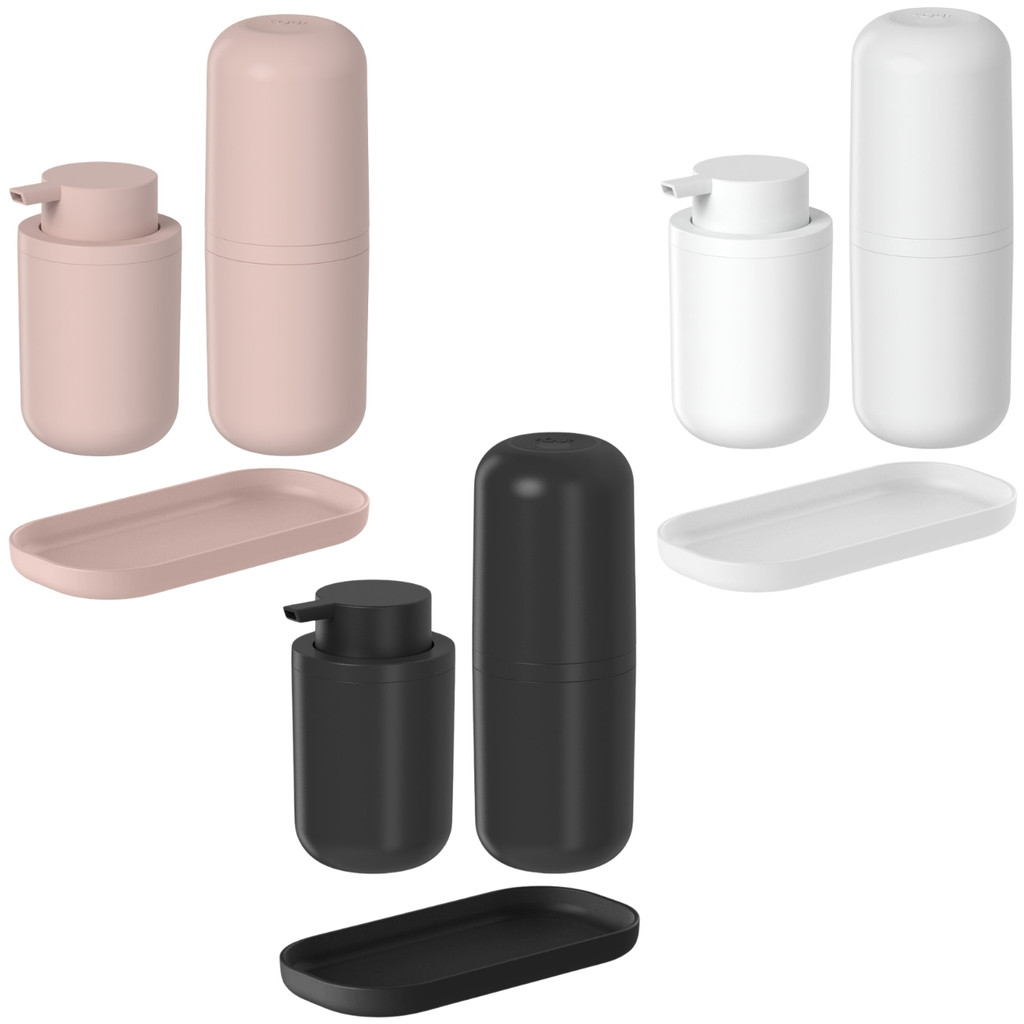 Conjunto Banheiro Ou Bold Kit 3 Itens Porta Escova Sabonete Bandeja Lavabo Pia Organizador
