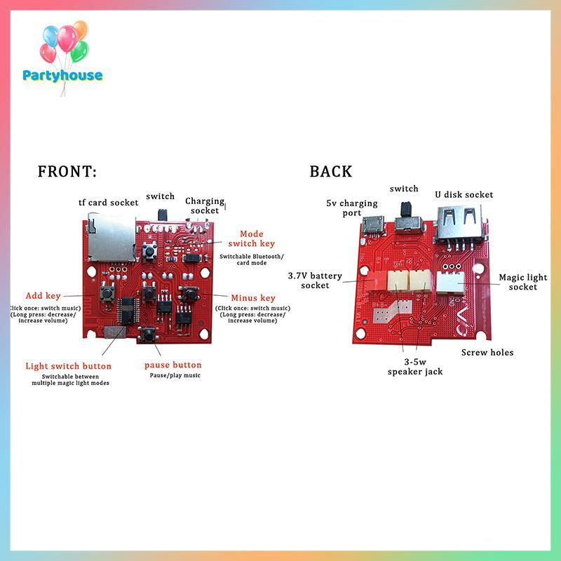 UTZN > Módulo De Alto-Falante Eletrônico Sem Fio PCB Com Amplificador Decodificador Mp3 Rádio FM Placa De Circuito De Áu
