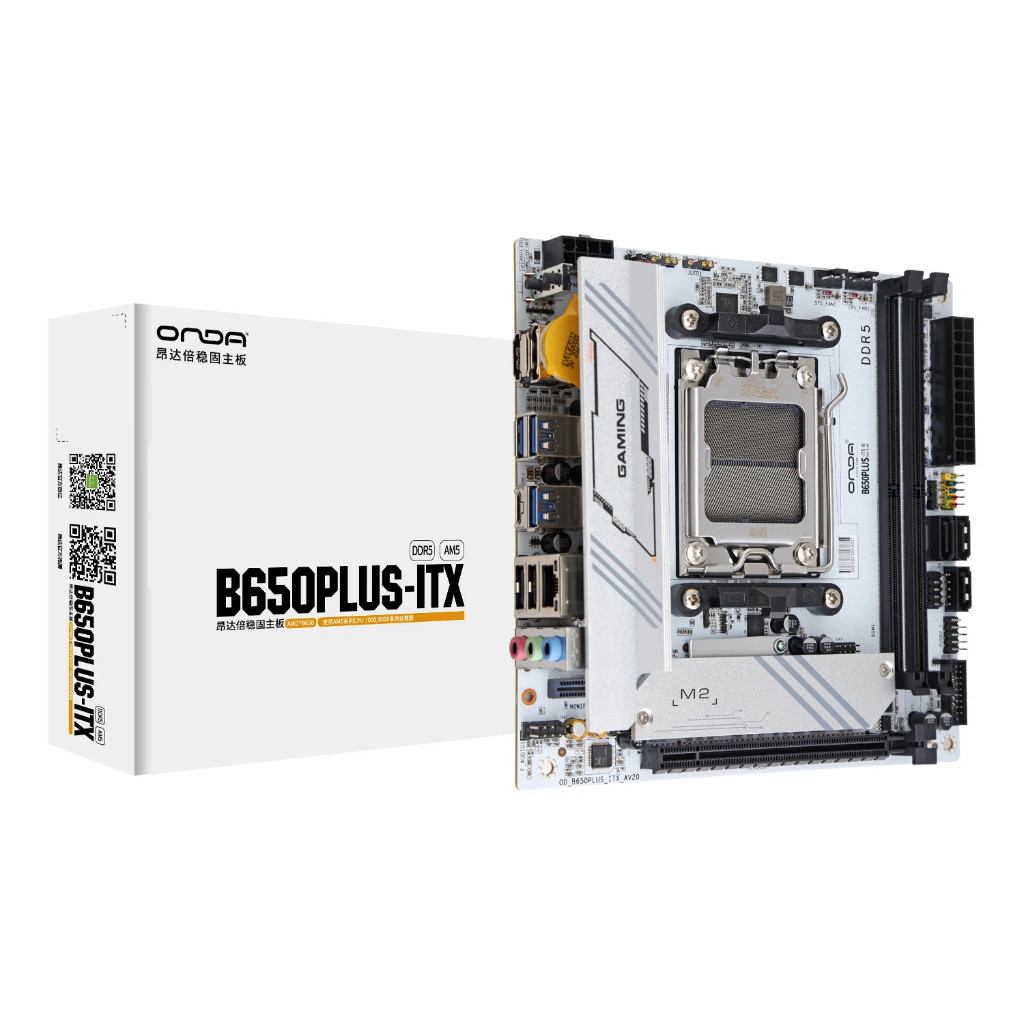 Placa-Mãe B650 ITX AM5 Para AMD Ryzen 7000 8000 Série Processador DDR5 2.5GbE LAN Branco Mini B650PLUS-W