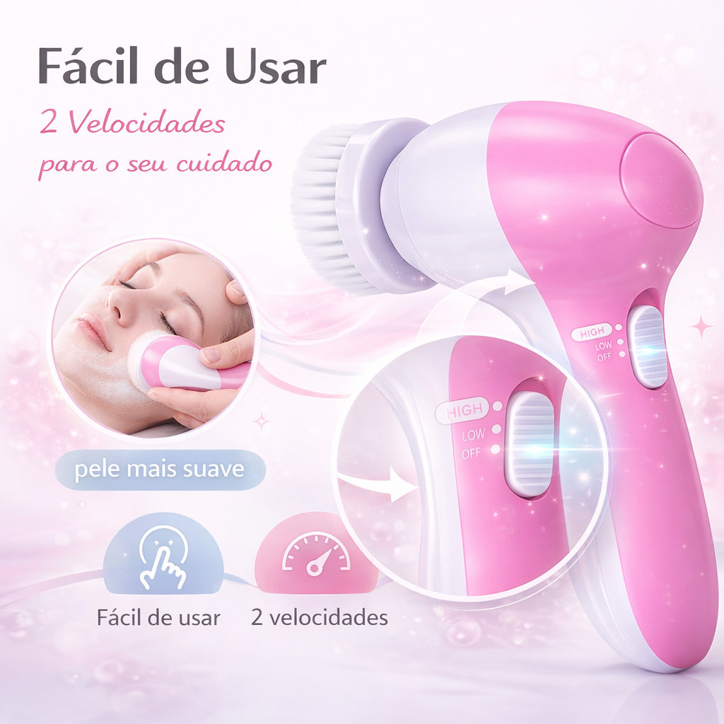 Escova de Limpeza Facial Elétrica 5 em 1 Massageador Facial Portátil ANJGG BRASIL