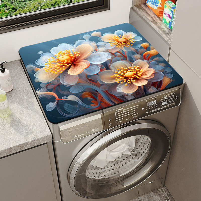 Daihatsu tambor máquina de lavar roupa capa esteira pequena flor fresca anti-poeira esteira bancada da cozinha anti-desl