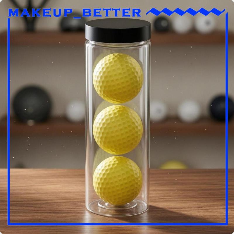 [Makeup_better] Recipiente De Bola De Golfe PET Tubo Transparente Acessório De Suporte De Três Bolas Para Equipamentos D