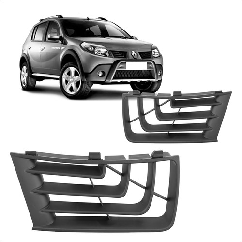 Grade Radiador Sandero Stepway 2008 2009 2010 2011 Moldura