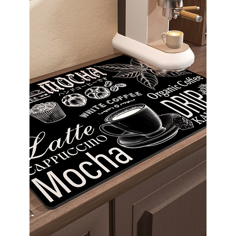 Tapete absorvente para máquina de café, pratos de cozinha, Bar, dreno, copo de água, tapete seco, mesa de jantar, bancad