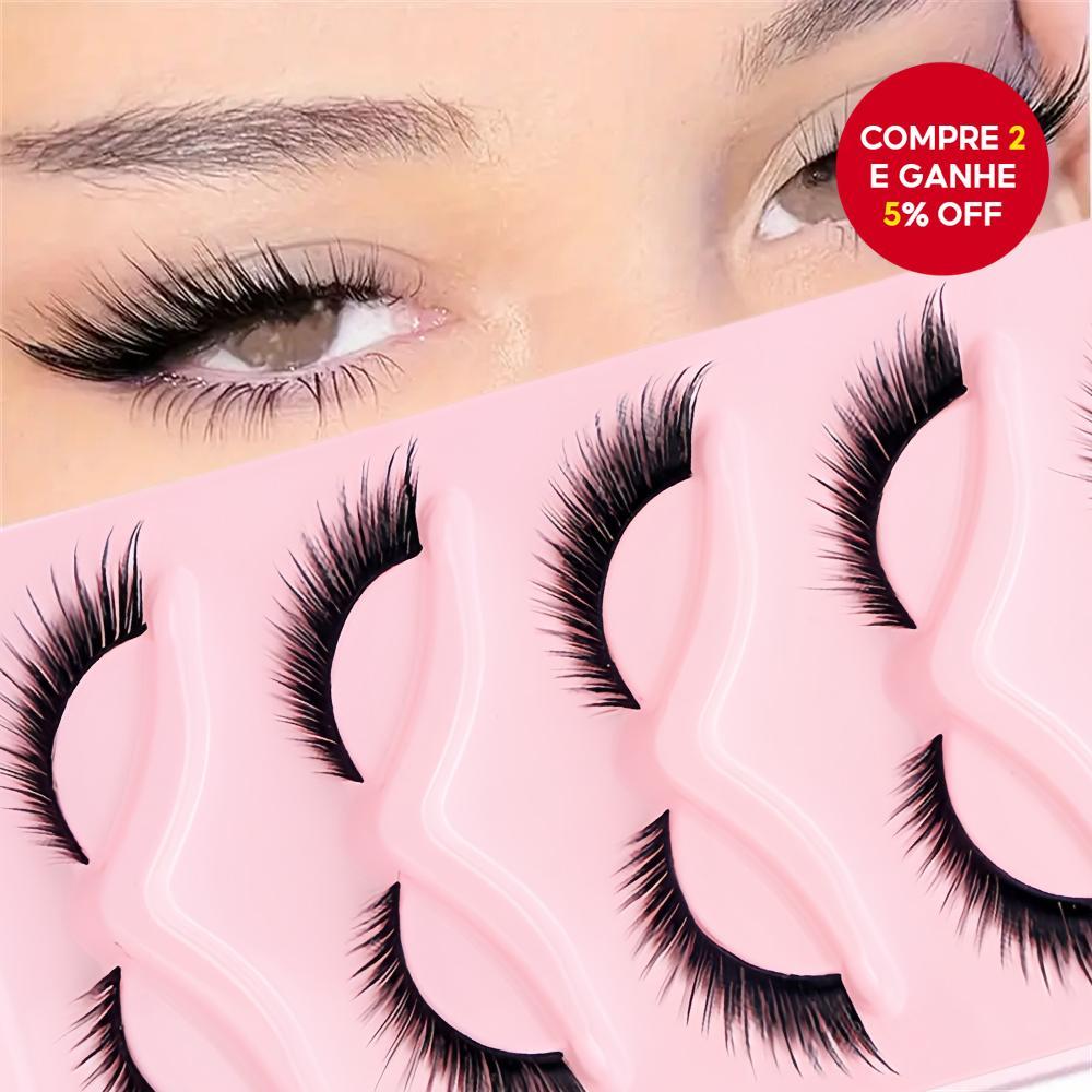 Cílios Postiços – 5 Pares , Estilo Olho De Gato Natural , Extensões 3D 16MM