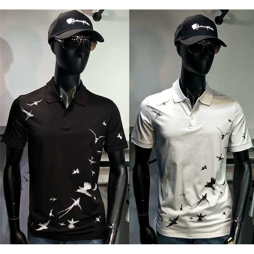 Modilot marca masculina verão estilo fino juventude lapela magro manga curta camiseta puro algodão com Lycra camisa POLO