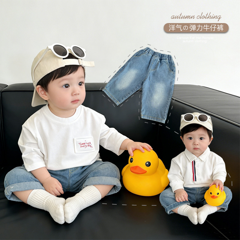 Bebê crianças Jeans meninos meninas bebê Casual calças compridas All-Match Leggings estilo ocidental primavera outono no