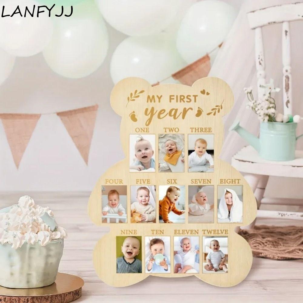 LANFYJJ Baby Milestone-Moldura Para Fotos , 12 Meses Pendurado , Quadro Do Primeiro Ano , Ornamento