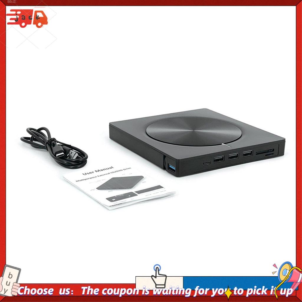 BRS0 Alto-Falante 8 Em 1 Queimador Portátil Externo USB3.0/Tipo C Disco Dvd-Rw Unidade Óptica Gravador De Multifuncional