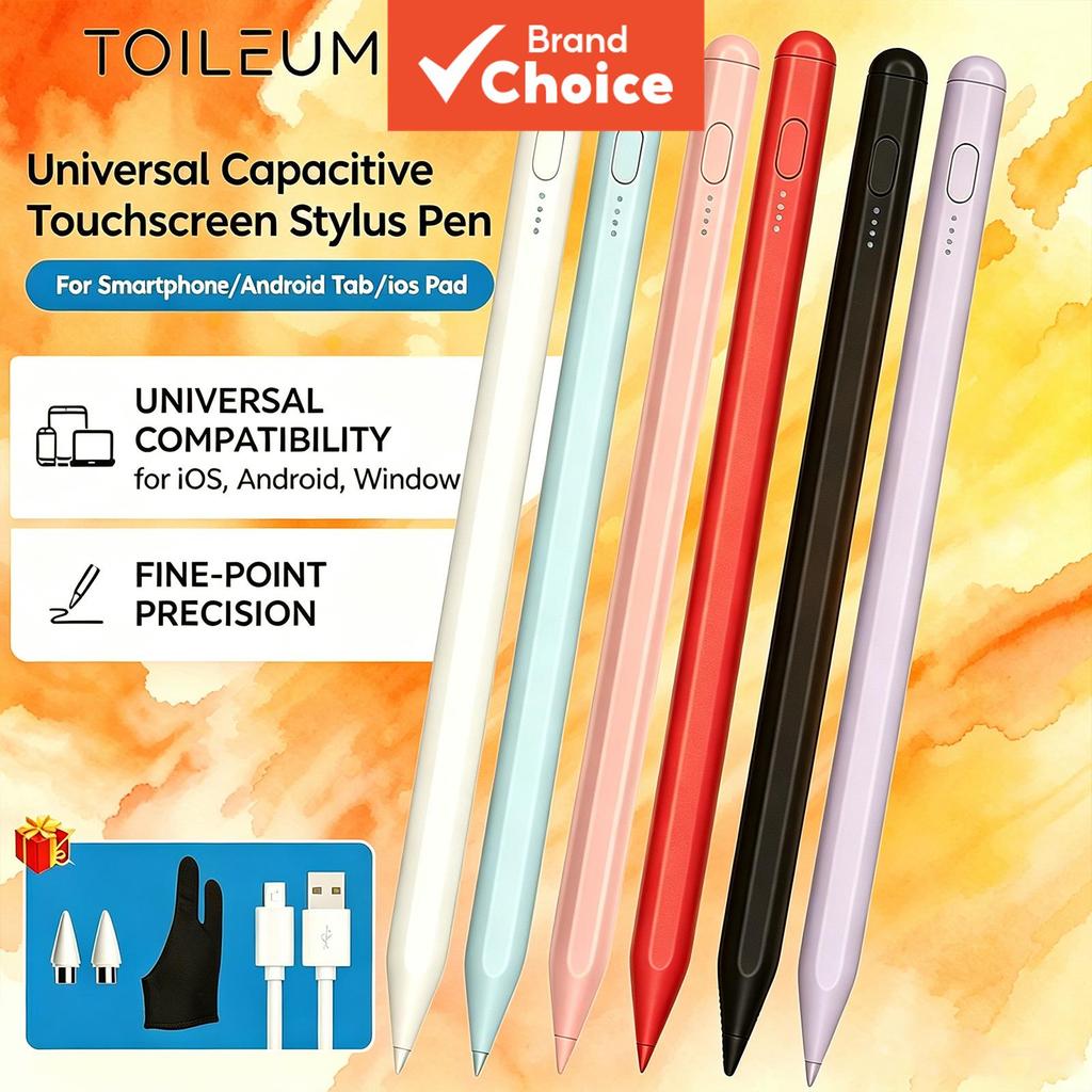 Caneta Stylus Capacitiva Universal Toileum para Tela Sensível ao Toque + Pontas de Reposição + Luvas de Tela Sensível ao