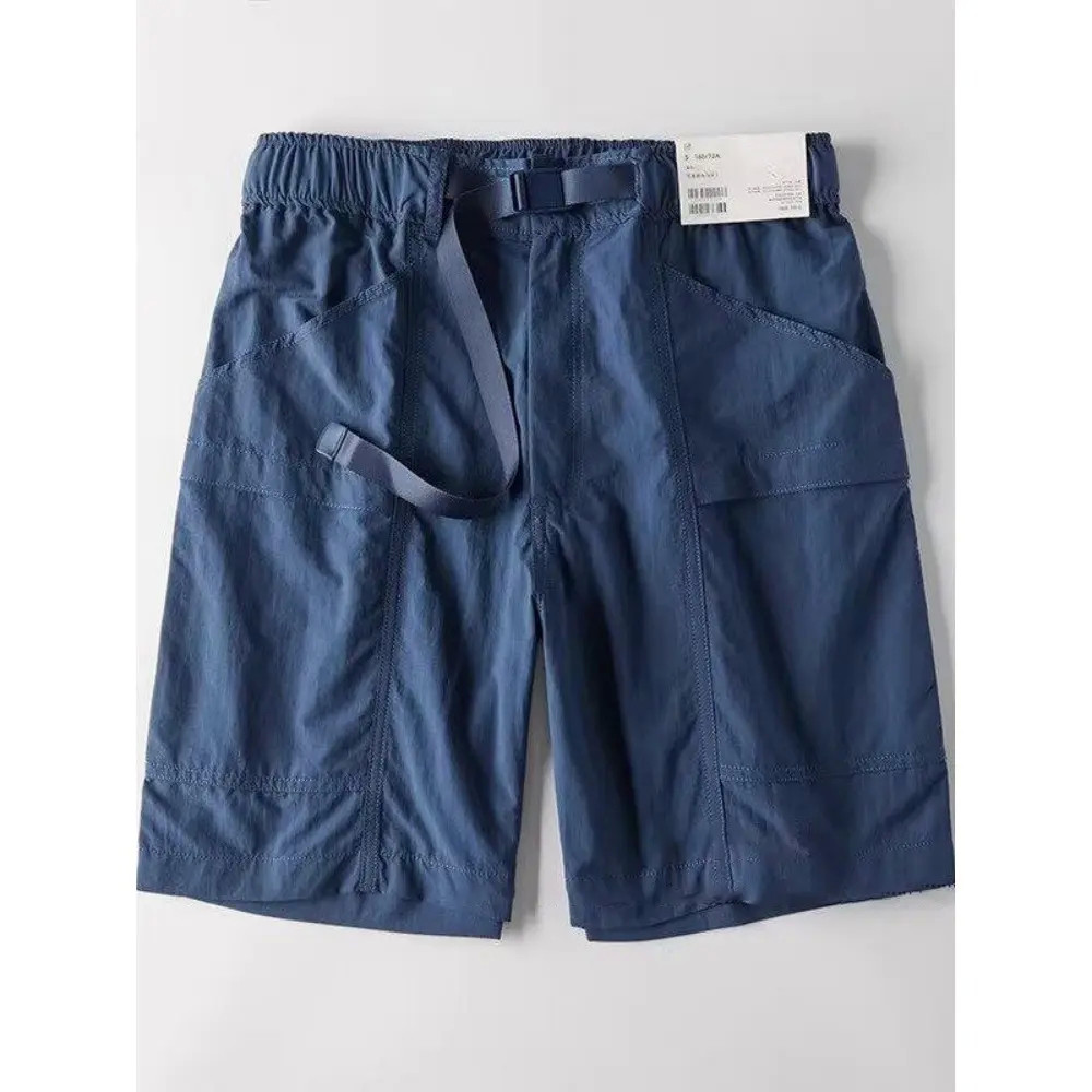 Luz de luxo moda ao ar livre lazer esportes Shorts verão na moda novo estilo calças praia vem com fivela cinto masculino