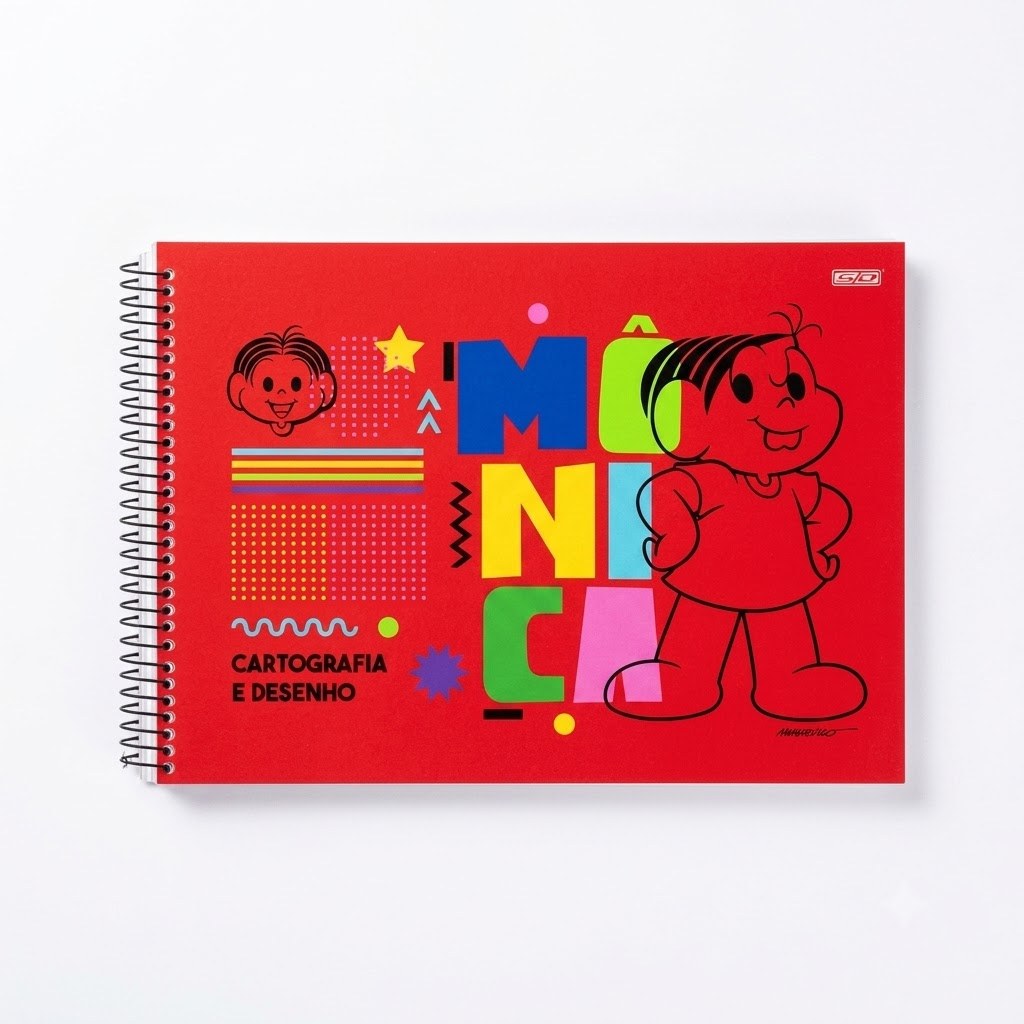 Caderno de Cartografia e Desenho Turma da Mônica 60 Folhas - Jandaia