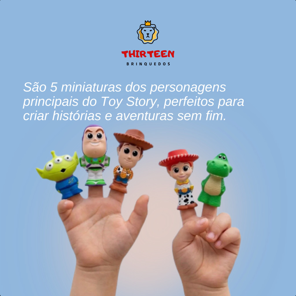 Kit Dedoches Toy Story 5 Personagens Bonecos Miniaturas - Little Figs