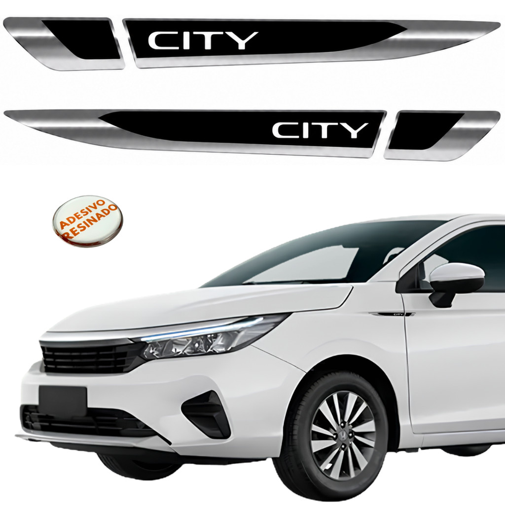 Par Aplique Lateral Paralama Resinado Honda City 2009 2010 2011 2012 2013 2014 2015 2016 17 18 2019
