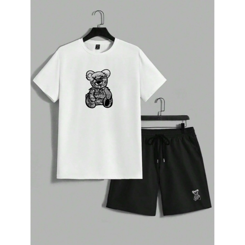 Kit Camiseta e Short Tectel Conjunto Urso New Jornal Urbans Life Masculino Lançamento