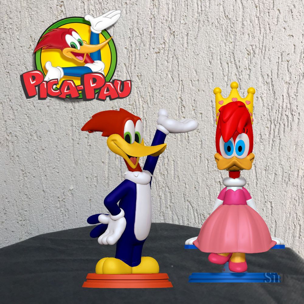 Boneco Colecionavel COLEÇÃO WOODY WOODPECKER PICA PAU Figura Decorativa Action Figure Colecionaveis Impressao 3d