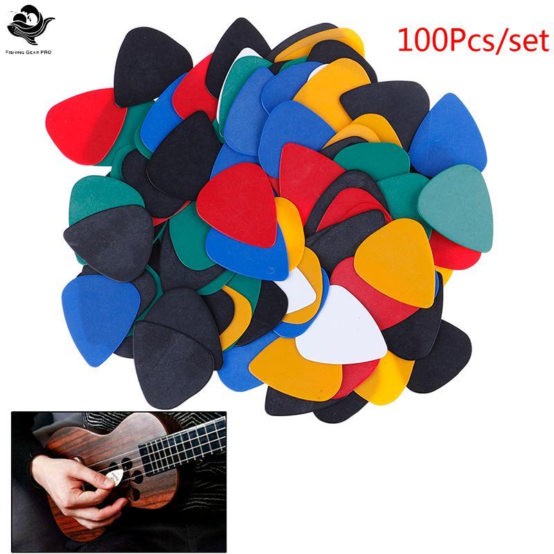 PFG 100 Pcs Acústico Bulk Celulóide Elétrico Colorido Suave Guitarra Pi Plectrum FG