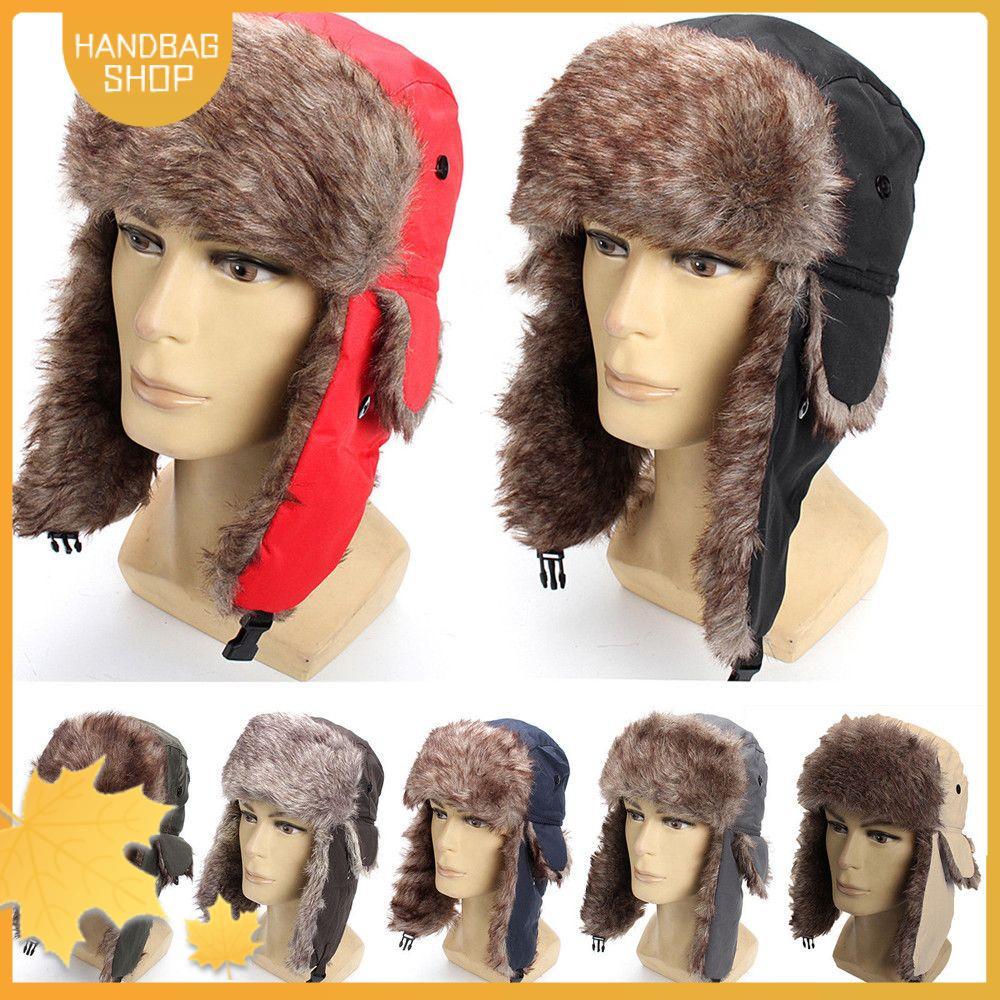 Bolsa Russa Ushanka Chapéu De Esqui Com Pele Quente